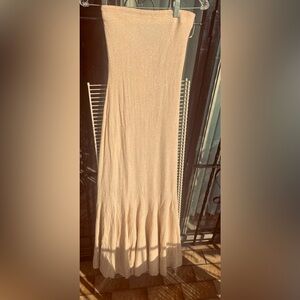 Jessica McClintock Y2K Mermaid Dress GoldGlitterCream Size4 Host Pick Bridesmaid